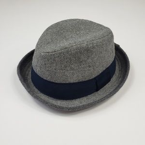Toddler gray wool fedora, size small